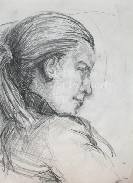 'Portrait Of Amy' pencil sketch